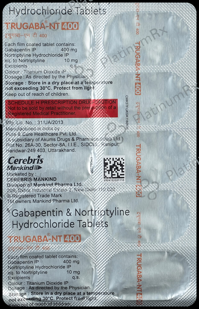 Trugaba NT 400/10mg Tablet 10s
