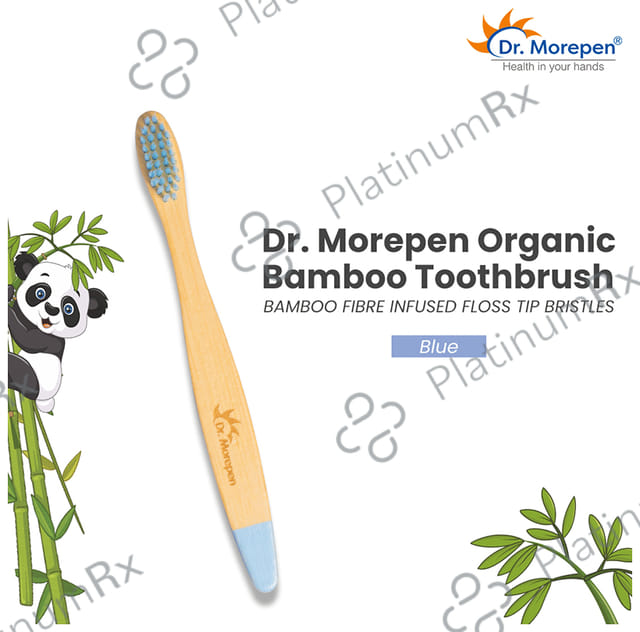 Dr. Morepen Organic Bamboo Toothbrush Kids Soft Blue