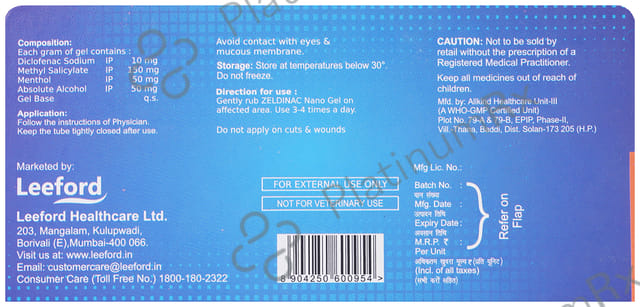 Zeldinac Nano Gel 15gm