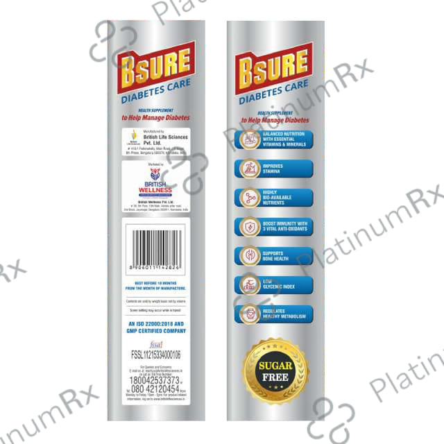 B Sure Diabetes Vanilla Flavour Powder 400gm