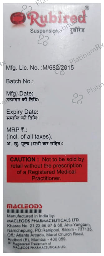 Rubired Oral 30mg/1500/2.5mcg Suspension 200ml