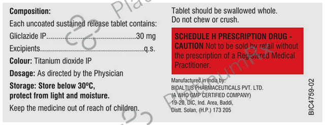 Gliclagest OD 30mg Tablet SR 10s