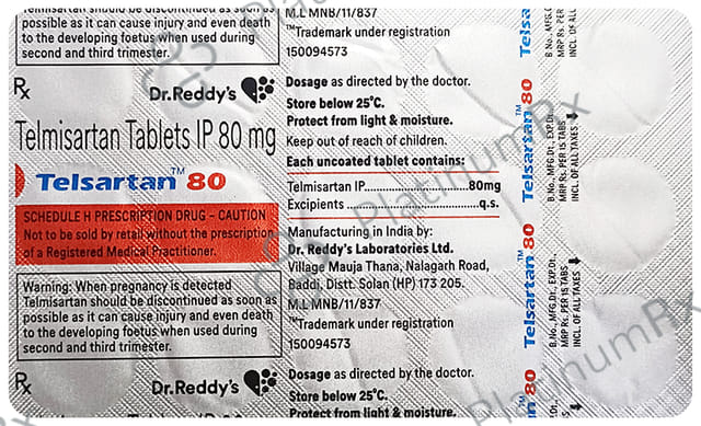 Telsartan 80mg Tablet 15s