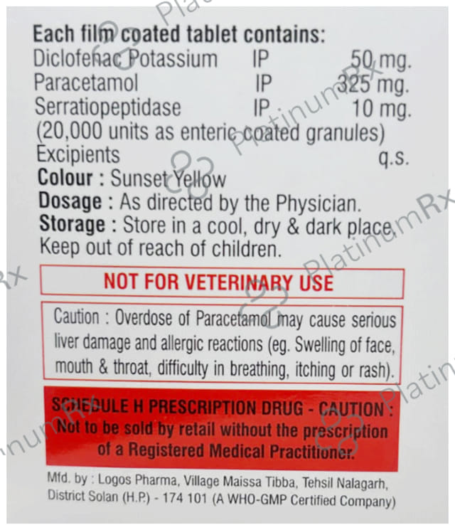 Rafdonac SP 50mg/325mg/15mg Tablet