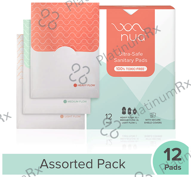 Nua Ultra Safe Assorted Pack 3 sizes XL+(3) XL(5) & L(4) Sanitary Pads For Women