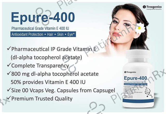 Trexgenics Epure Vitamin E 400mg Veg Capsule 60s