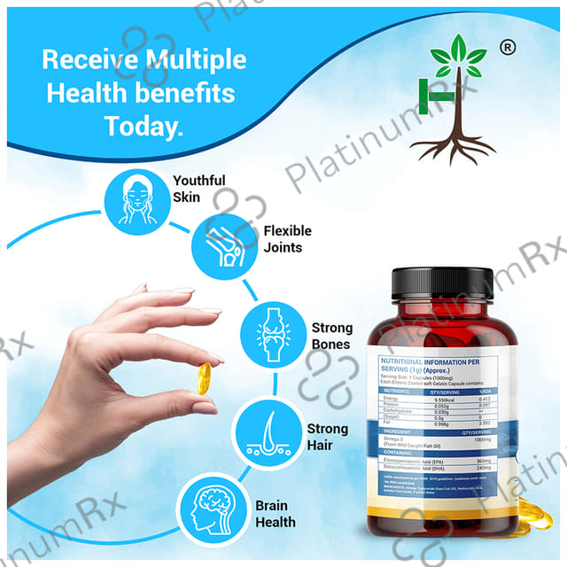 Humming Herbs Omega 3 1000mg Fish Oil Softgel Capsule