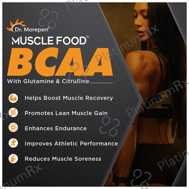 Dr. Morepen Muscle Food BCCA for Lean Muscles, Performance & Strength - Flavour Curious Cola