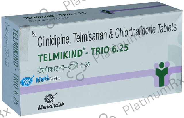 Telmikind Trio 40/10/6.25mg Tablet 10s