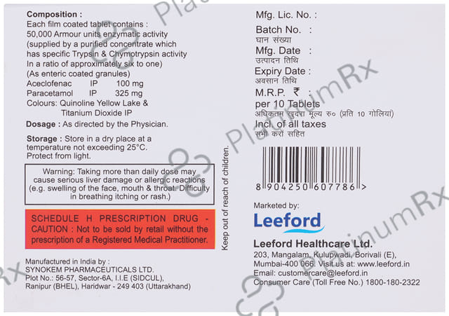 Chymonet AP 100/325mg/50000AU Tablet 10s