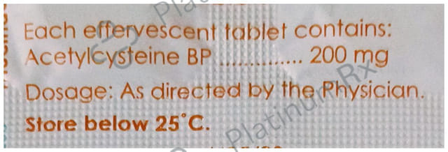 Mucinac 200mg Effervescent Tablet Sugar Free 10s