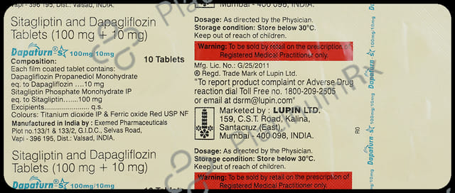Dapaturn S 10/100mg Tablet 10s