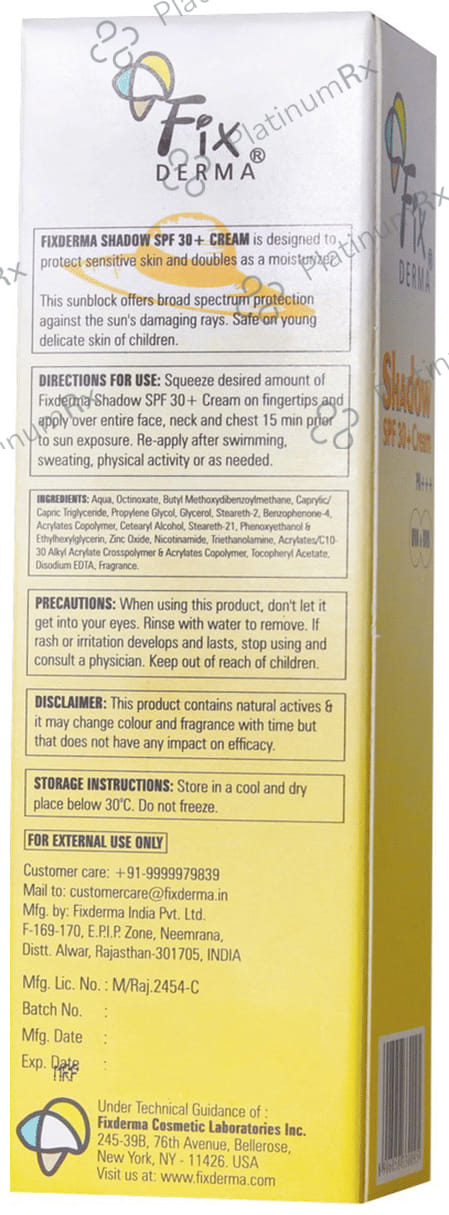 Fixderma Shadow SPF 30+ Gel 75 gm