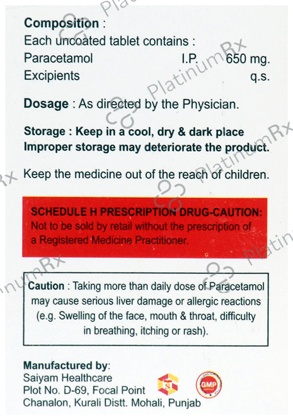 Paracure 650 Tablet
