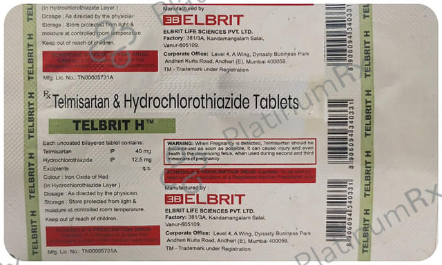 Telbrit H 40 40/12.5mg Tablet 15s