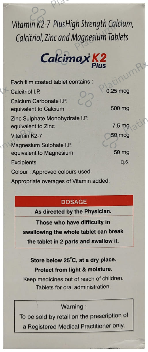 Calcimax K2 Plus Tablet 15s
