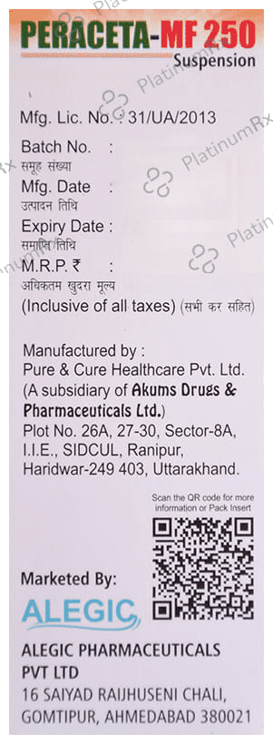 Peraceta-MF 250 Oral Suspension Mango