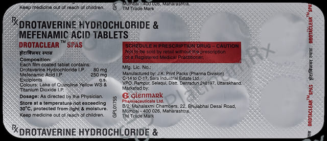 Drotaclear Spas 80/250mg Tablet 10s