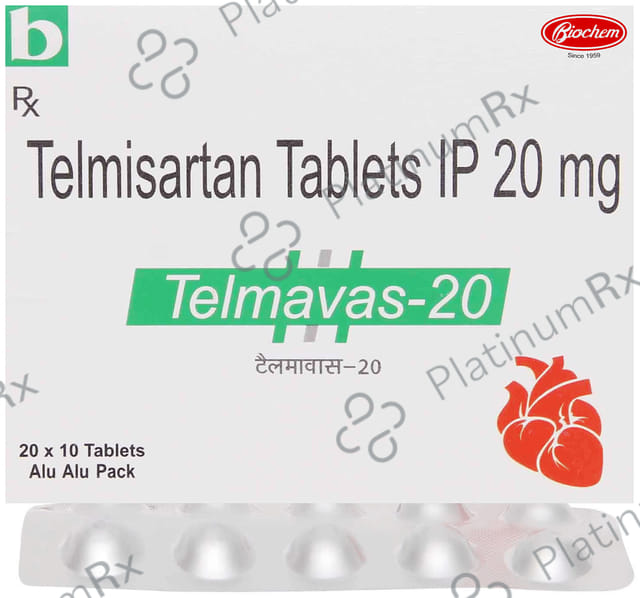 Telmavas 20mg Tablet 10s