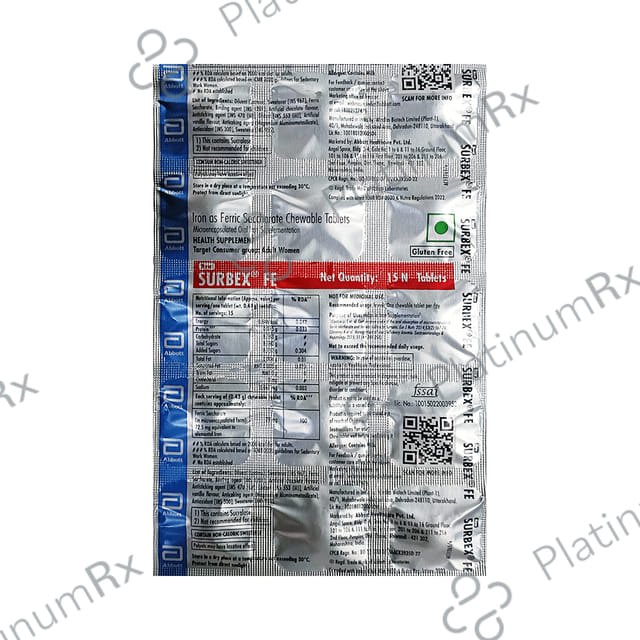 Surbex FE 29mg Chewable Tablet 15s