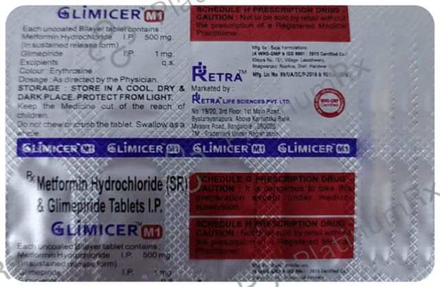 Glimicer M 1/500mg Tablet SR 10s