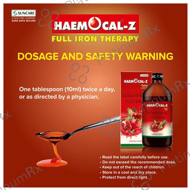 Haemocal Z Syrup Mixed Fruit 450ml