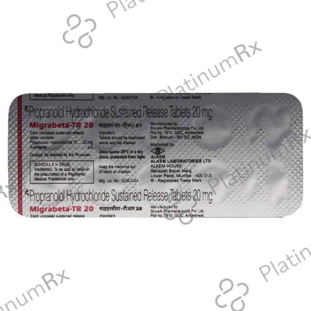 Migrabeta TR 20mg Tablet SR 10s
