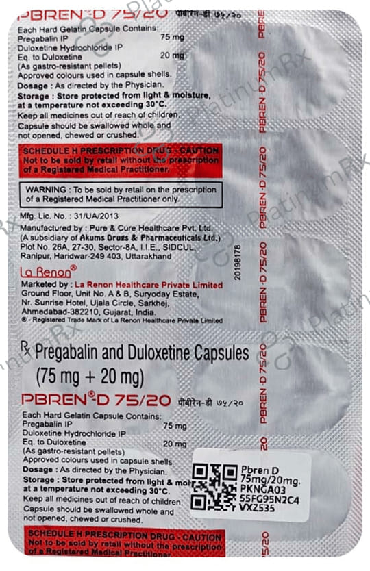 Pbren D 75mg/20mg Capsule