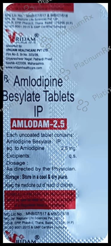 Amlodam 2.5mg Tablet 10s