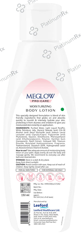 Meglow Moisturising Body Lotion Peach 150 ml