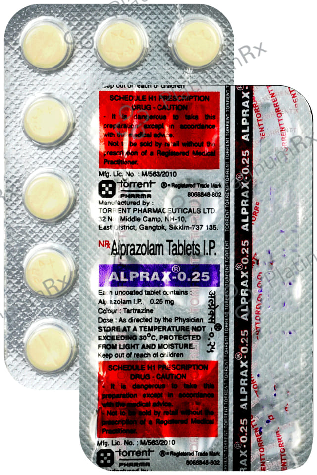 Alprax 0.25mg Tablet 15s