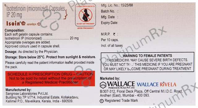 Isoin 20mg Capsule 10s