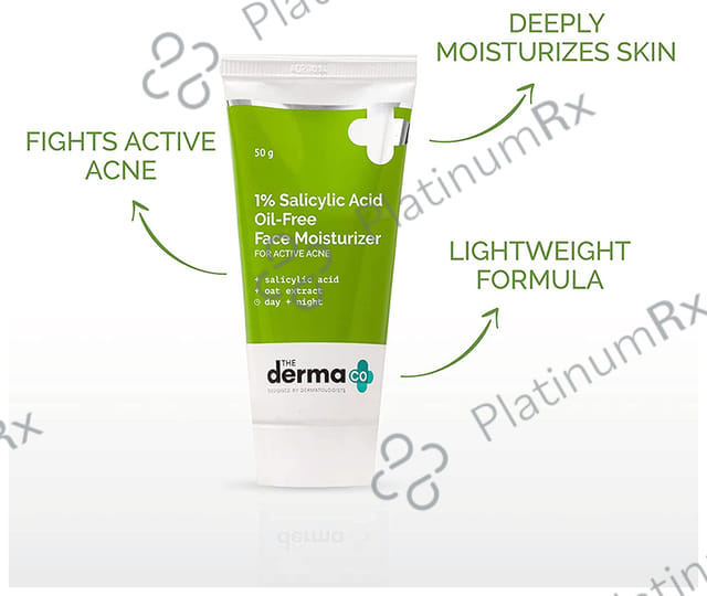 The Derma Co 1% Salicylic Acid Oil-Free Moisturizer For Active Acne 50gm