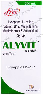Alyvit Syrup Pineapple Sugar Free