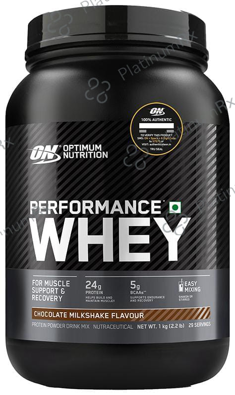 Optimum Nutrition (ON) Performance Whey Protein - For Muscle Support & Recovery - Flavour Powder Chocolate Milkshake