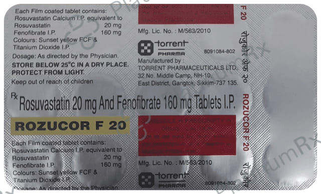 Rozucor F 160/20mg Tablet 15s