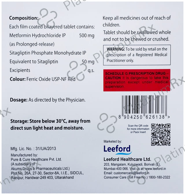Sitaford M 50/500mg Tablet SR 15s