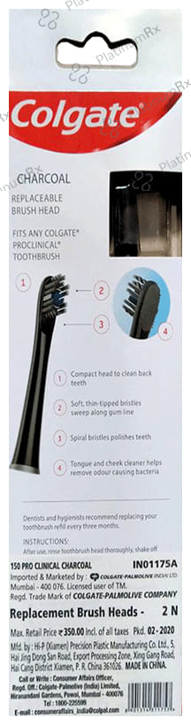 Colgate Proclinical 150 Charcoal Battery Powered Toothbrush with Refill Heads