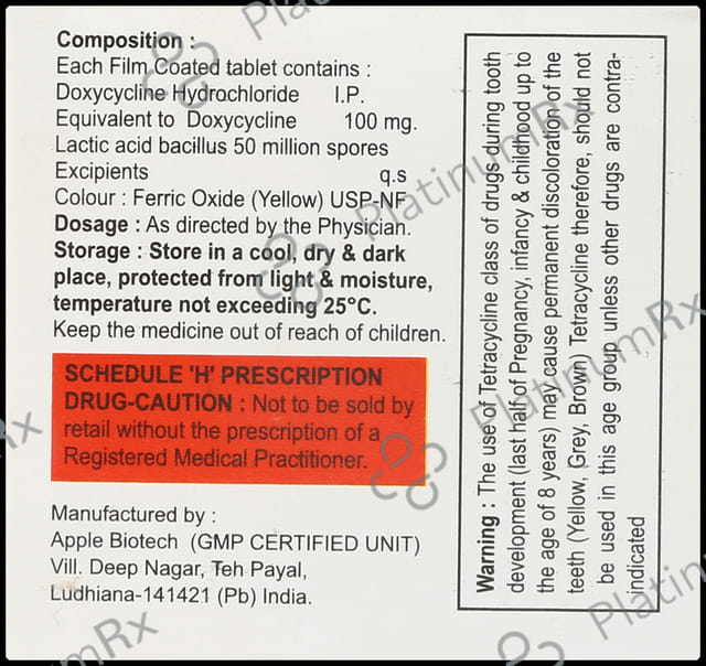 Doxberry LB 100mg/50M Tablet 10s