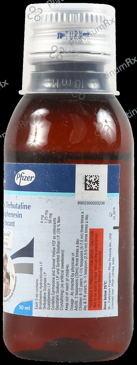 Broncorex Expectorant 4/50/1.25mg Syrup 50ml