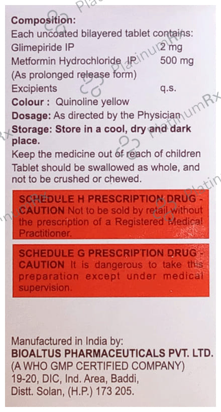 Accuglim M 2/500mg Tablet PR 10s