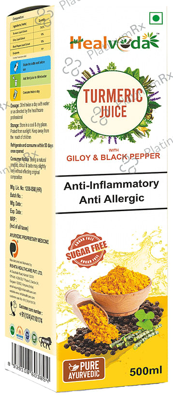 Healveda Turmeric Juice with Giloy and Black Pepper Sugar Free