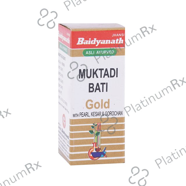 Baidyanath (Jhansi) Muktadi Bati Gold with Pearl, Kesar & Gorochan 10 tablets