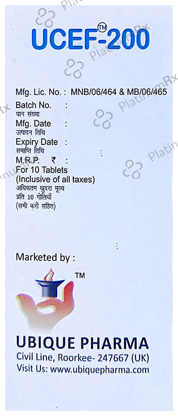 Ucef 200 Tablet DT 10s
