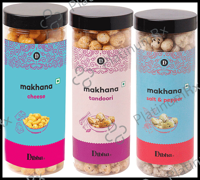 Dibha Cheese Makhana, Salt & Pepper Makhana Tandoori Makhana ( 100gm Each )