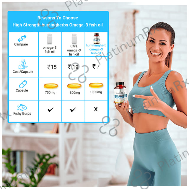 Humming Herbs Omega 3 1000mg Fish Oil Softgel Capsule