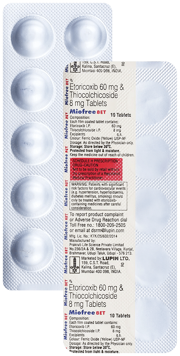Miofree ET 60/8mg Tablet 10s