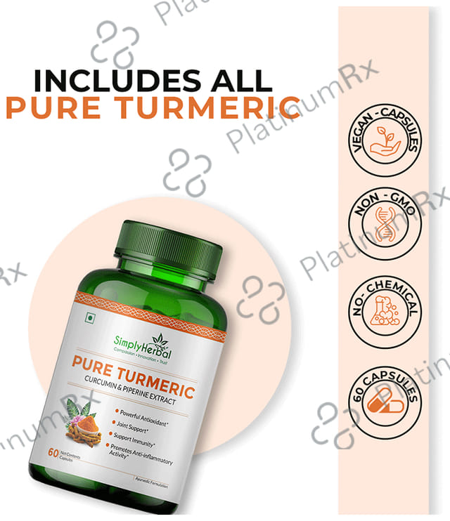 Simply Herbal Pure Turmeric Curcumin & Piperine Extract Capsule