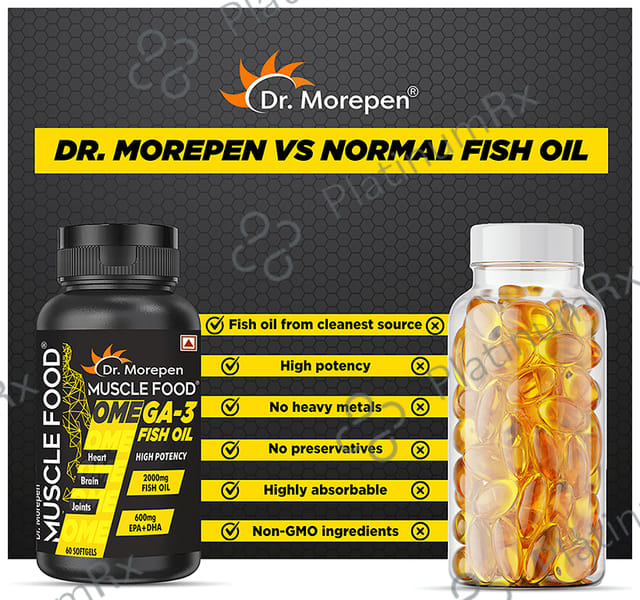 Dr. Morepen Muscle Food Omega 3 Fish Oil Softgel 60s