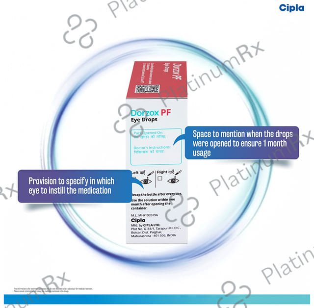 Dorzox PF 2% Eye Drops 5ml